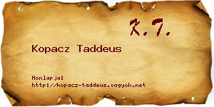 Kopacz Taddeus névjegykártya